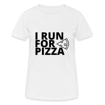 Je cours pour la pizza - T-shirt respirant Femme - blanc - Devant - AI Model Female 172 dark (172cm)