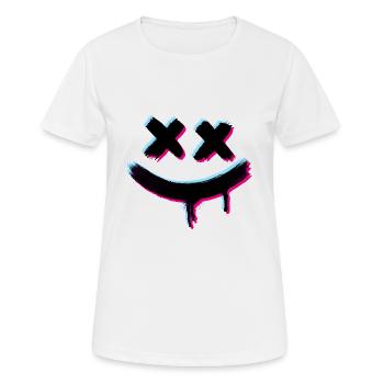 Smiley Glitch Böse - Frauen T-Shirt atmungsaktiv - Weiß - Vorne - AI Model Female 172 dark (172cm)