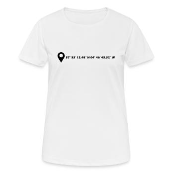 Coordonnées de Córdoba - T-shirt respirant Femme - blanc - Devant - AI Model Female 172 dark (172cm)