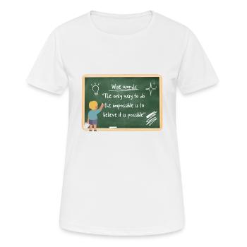 DIRE CLEVER - T-shirt respirant Femme - blanc - Devant - AI Model Female 172 dark (172cm)