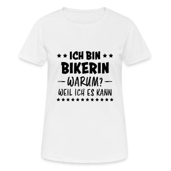 Bikerin Spruch Motorrad Lustiges Bikerin Geschenk - Frauen T-Shirt atmungsaktiv - Weiß - Vorne - AI Model Female 172 dark (172cm)