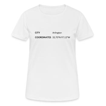 Arlington Texas USA Koordinaten - Frauen T-Shirt atmungsaktiv - Weiß - Vorne - AI Model Female 172 dark (172cm)