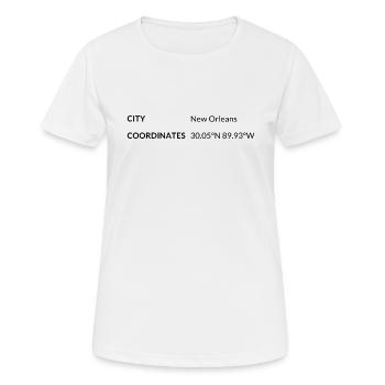 New Orleans Louisiana USA Koordinaten - Frauen T-Shirt atmungsaktiv - Weiß - Vorne - AI Model Female 172 dark (172cm)