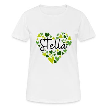 J’adore les cœurs Stella en vert - T-shirt respirant Femme - blanc - Devant - AI Model Female 172 dark (172cm)