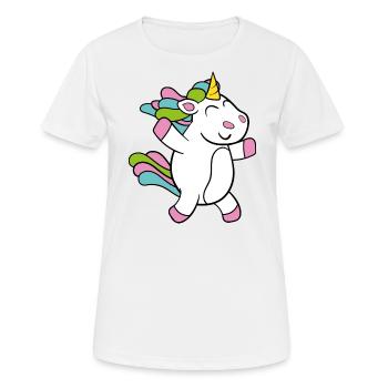 Niedliches Lustiges Cooles Einhorn Einhörner Fabel - Frauen T-Shirt atmungsaktiv - Weiß - Vorne - AI Model Female 172 dark (172cm)