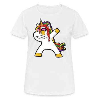 Niedliches Lustiges Cooles Einhorn Einhörner Fabel - Frauen T-Shirt atmungsaktiv - Weiß - Vorne - AI Model Female 172 dark (172cm)