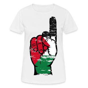 Palestine flag number 1 used - Women's Breathable T-Shirt - white - Front - AI Model Female 172 dark (172cm)