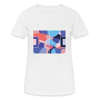 Bunter Fußballplatz - Frauen T-Shirt atmungsaktiv - Weiß - Vorne - AI Model Female 172 dark (172cm)