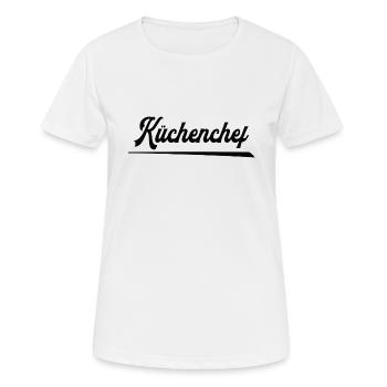 Küchenchef Koch Chefkoch Chef de cuisine - Frauen T-Shirt atmungsaktiv - Weiß - Vorne - AI Model Female 172 dark (172cm)