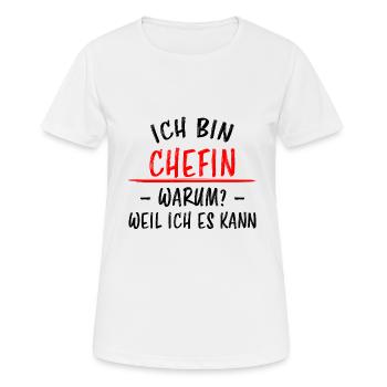 Chefin Mama Lustiger Spruch Familie Beruf Geschenk - Frauen T-Shirt atmungsaktiv - Weiß - Vorne - AI Model Female 172 dark (172cm)