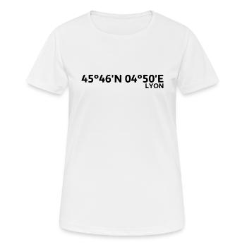 Lyon Koordinaten - Frauen T-Shirt atmungsaktiv - Weiß - Vorne - AI Model Female 172 dark (172cm)