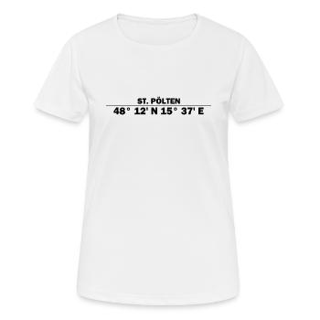 Coordonnées de St. Pölten - T-shirt respirant Femme - blanc - Devant - AI Model Female 172 dark (172cm)