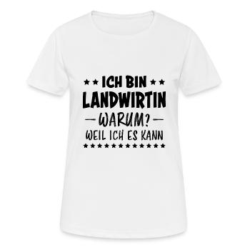 Landwirtin Spruch Job Traktor Landwirtin Geschenk - Frauen T-Shirt atmungsaktiv - Weiß - Vorne - AI Model Female 172 dark (172cm)