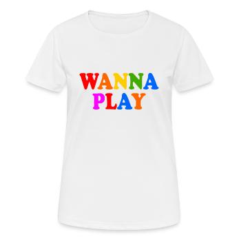 Wanna play - Women's Breathable T-Shirt - white - Front - AI Model Female 172 dark (172cm)