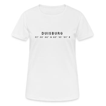 Les coordonnées de Duisbourg - T-shirt respirant Femme - blanc - Devant - AI Model Female 172 dark (172cm)