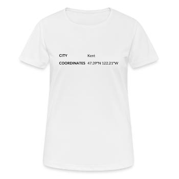 Kent, Washington, USA coordinates - Women's Breathable T-Shirt - white - Front - AI Model Female 172 dark (172cm)