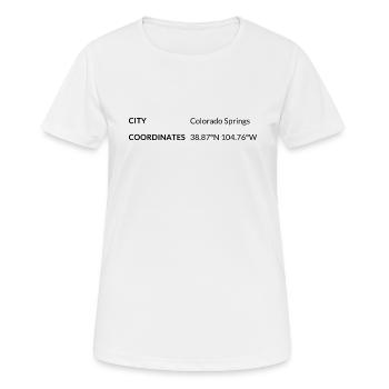 Colorado Springs Colorado USA Koordinaten - Frauen T-Shirt atmungsaktiv - Weiß - Vorne - AI Model Female 172 dark (172cm)