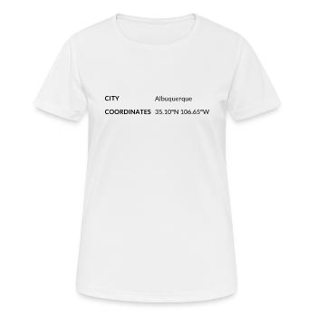 Albuquerque New Mexico USA Koordinaten - Frauen T-Shirt atmungsaktiv - Weiß - Vorne - AI Model Female 172 dark (172cm)
