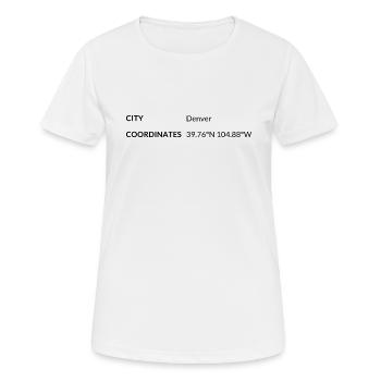 Denver Colorado USA Koordinaten - Frauen T-Shirt atmungsaktiv - Weiß - Vorne - AI Model Female 172 dark (172cm)
