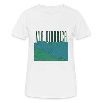 Via Dinarica – Long-Distance Trail - Women's Breathable T-Shirt - white - Front - AI Model Female 172 dark (172cm)