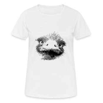 Strauss - Frauen T-Shirt atmungsaktiv - Weiß - Vorne - AI Model Female 172 dark (172cm)