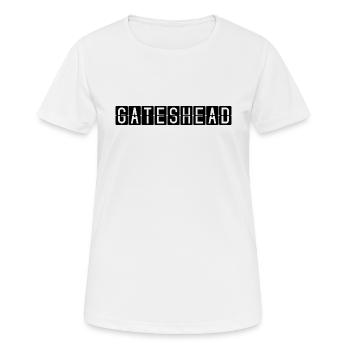 Panneau de l’aéroport de Gateshead - T-shirt respirant Femme - blanc - Devant - AI Model Female 172 dark (172cm)