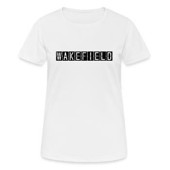Panneau de l’aéroport de Wakefield - T-shirt respirant Femme - blanc - Devant - AI Model Female 172 dark (172cm)