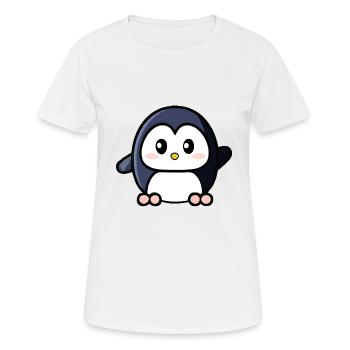 Mignon pingouin agitant - T-shirt respirant Femme - blanc - Devant - AI Model Female 172 dark (172cm)