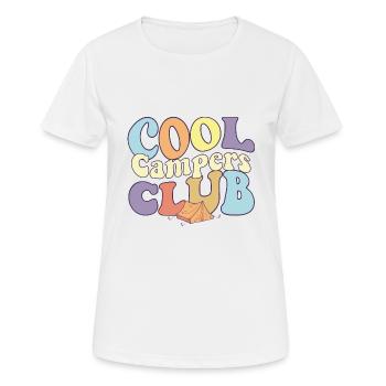 Cool Campers Club Camping Crew Hiking Lover Camp - Frauen T-Shirt atmungsaktiv - Weiß - Vorne - AI Model Female 172 dark (172cm)