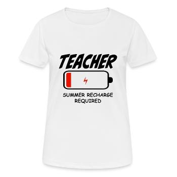 Lehrer Batterie leer Sommer aufladen - Frauen T-Shirt atmungsaktiv - Weiß - Vorne - AI Model Female 172 dark (172cm)