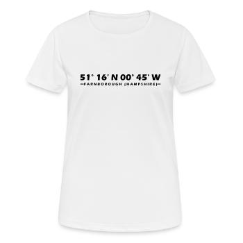 Coordonnées de Farnborough (Hampshire) - T-shirt respirant Femme - blanc - Devant - AI Model Female 172 dark (172cm)