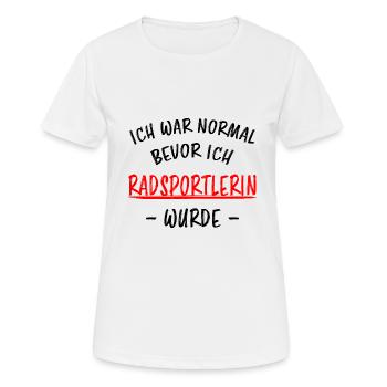 Radsportlerin Mountainbike Bike Fahrrad Geschenk - Frauen T-Shirt atmungsaktiv - Weiß - Vorne - AI Model Female 172 dark (172cm)