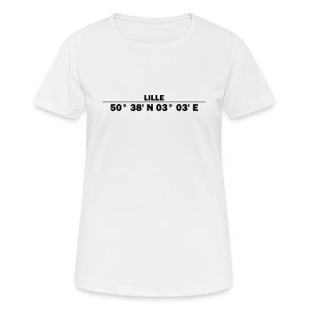 Coordonnées de Lille - T-shirt respirant Femme - blanc - Devant - AI Model Female 172 dark (172cm)