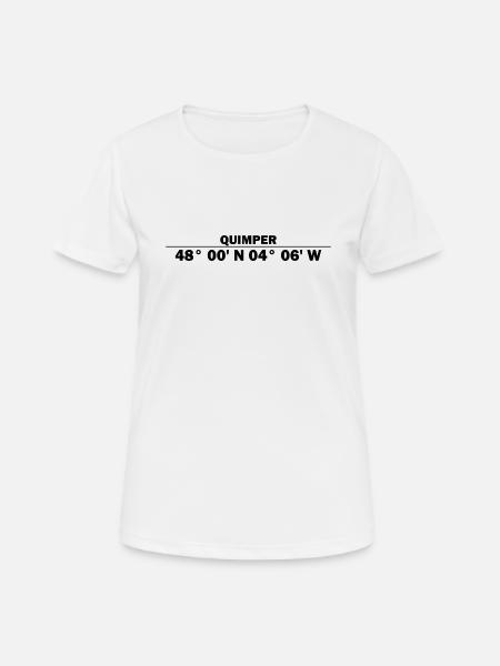 Coordonnées de Quimper - T-shirt respirant Femme - blanc