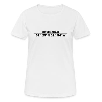 Birmingham Koordinaten - Frauen T-Shirt atmungsaktiv - Weiß - Vorne - AI Model Female 172 dark (172cm)