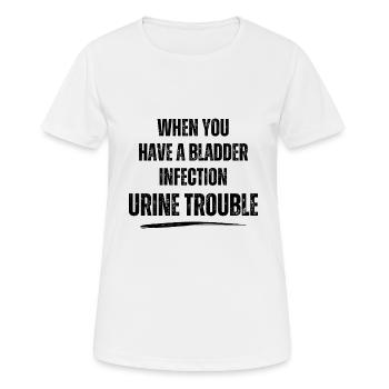 Drôle ma femme Blagues Papa Blagues Cadeau - T-shirt respirant Femme - blanc - Devant - AI Model Female 172 dark (172cm)