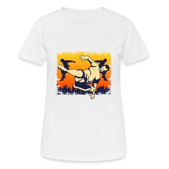 Freerunning Freerunner Parkour - T-shirt respirant Femme - blanc - Devant - AI Model Female 172 dark (172cm)