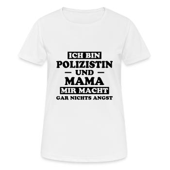 Polizistin Witz Spruch Polizei Polizistin Geschenk - Frauen T-Shirt atmungsaktiv - Weiß - Vorne - AI Model Female 172 dark (172cm)