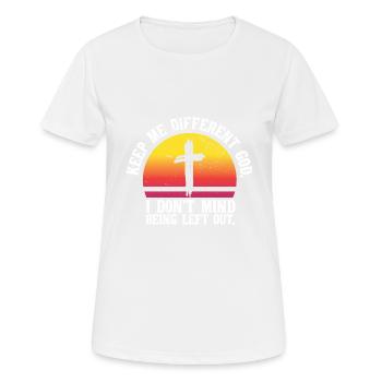 Croyant chrétien catholique religieux Garde-moi - T-shirt respirant Femme - blanc - Devant - AI Model Female 172 dark (172cm)