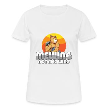 Drôle Chat Meme Miaulant Pas Miaulement Mâchoire - T-shirt respirant Femme - blanc - Devant - AI Model Female 172 dark (172cm)