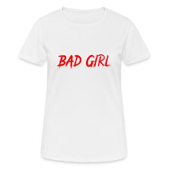 T-SHIRT DAMEN MODE BAD GIRL ROT - Frauen T-Shirt atmungsaktiv - Weiß - Vorne - AI Model Female 172 dark (172cm)