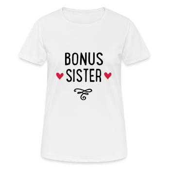 Bonus Schwester - Frauen T-Shirt atmungsaktiv - Weiß - Vorne - AI Model Female 172 dark (172cm)