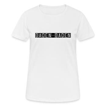 Baden-Baden Flughafentafel - Frauen T-Shirt atmungsaktiv - Weiß - Vorne - AI Model Female 172 dark (172cm)