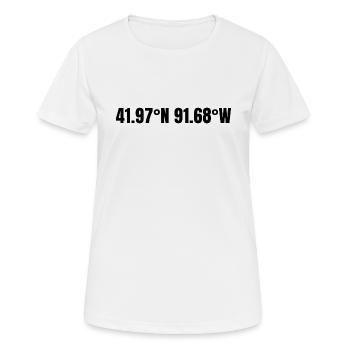 Cedar Rapids, Iowa, USA Coordinates - Women's Breathable T-Shirt - white - Front - AI Model Female 172 dark (172cm)