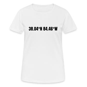 Lexington Kentucky USA Koordinaten - Frauen T-Shirt atmungsaktiv - Weiß - Vorne - AI Model Female 172 dark (172cm)