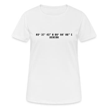 Achern Baden-Württemberg Koordinaten - Frauen T-Shirt atmungsaktiv - Weiß - Vorne - AI Model Female 172 dark (172cm)