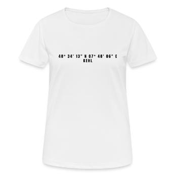 Kehl Baden-Württemberg Koordinaten - Frauen T-Shirt atmungsaktiv - Weiß - Vorne - AI Model Female 172 dark (172cm)