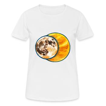Sonnenfinsternis Sonne Mond Eklipse - Frauen T-Shirt atmungsaktiv - Weiß - Vorne - AI Model Female 172 dark (172cm)