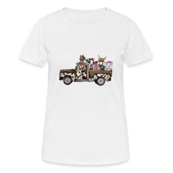 Camion d’animaux de ferme - T-shirt respirant Femme - blanc - Devant - AI Model Female 172 dark (172cm)