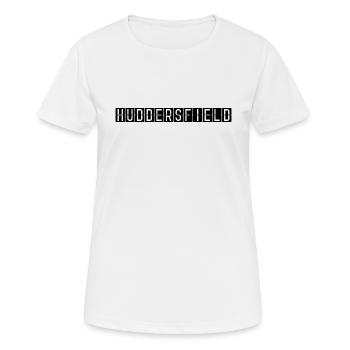 Panneau de l’aéroport de Huddersfield - T-shirt respirant Femme - blanc - Devant - AI Model Female 172 dark (172cm)